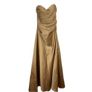 Alfred Angelo Gold Strapless Maxi Gown